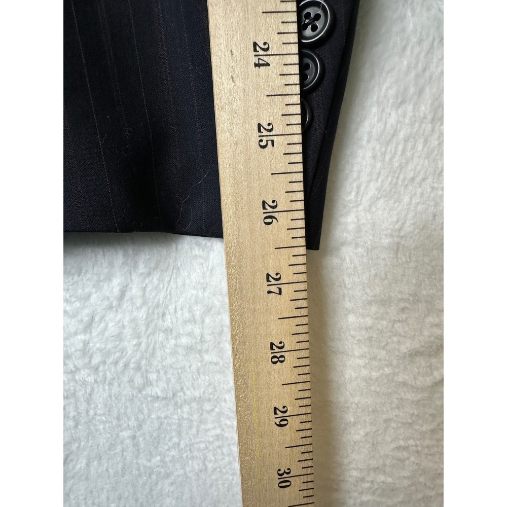Pronto Uomo Mens Pinstripe Suit 44 Tall 39W Navy Blue Worsted Wool 2pc Canada - Picture 13 of 15